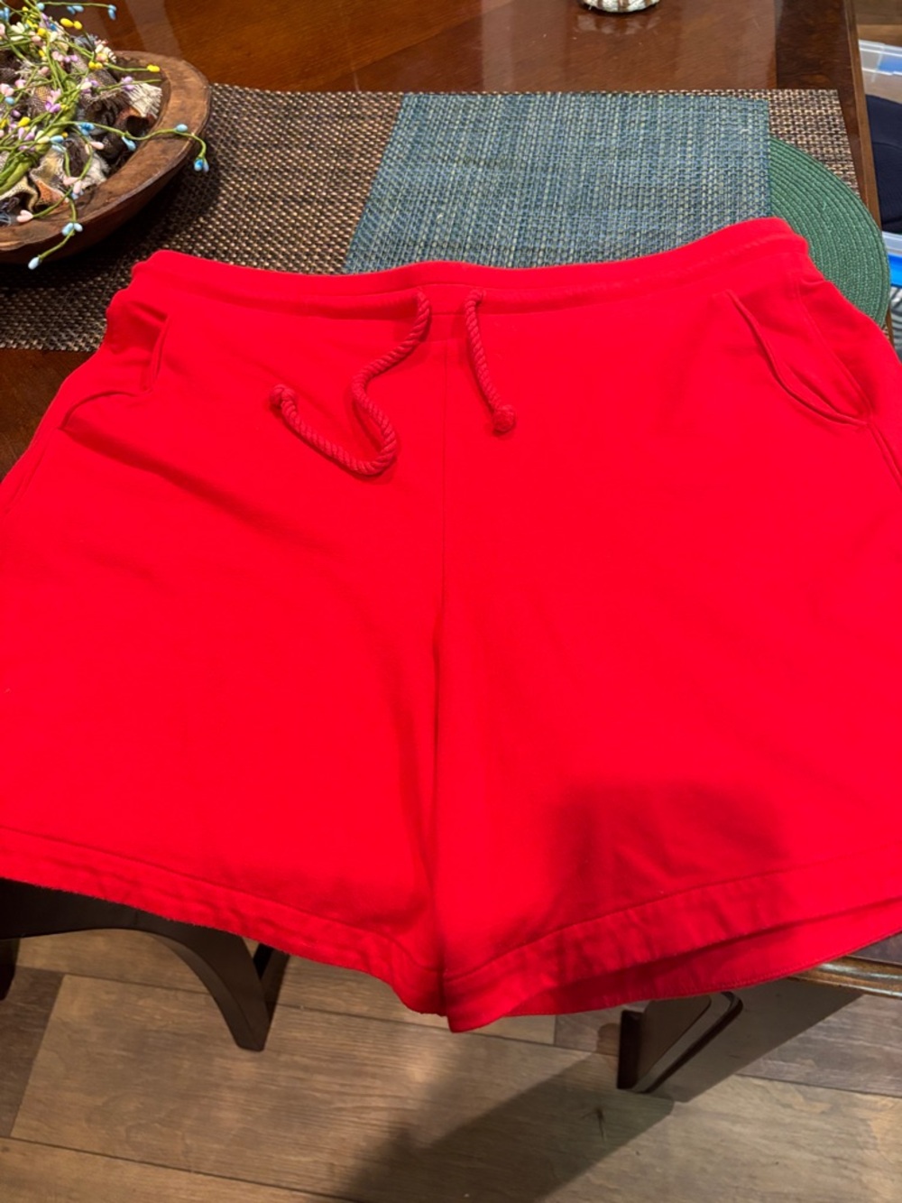 Women's Red Drawstring Casual Shorts
